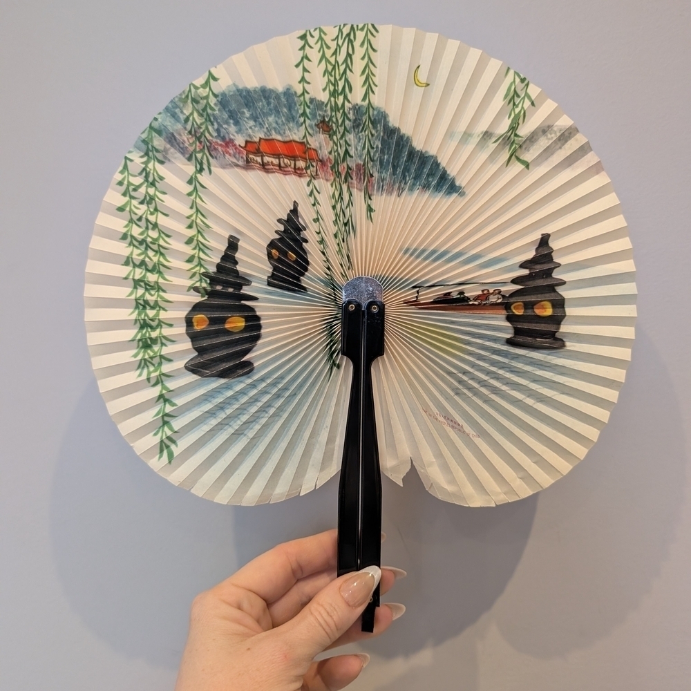 Decorative Hand Fan with Scenic Design